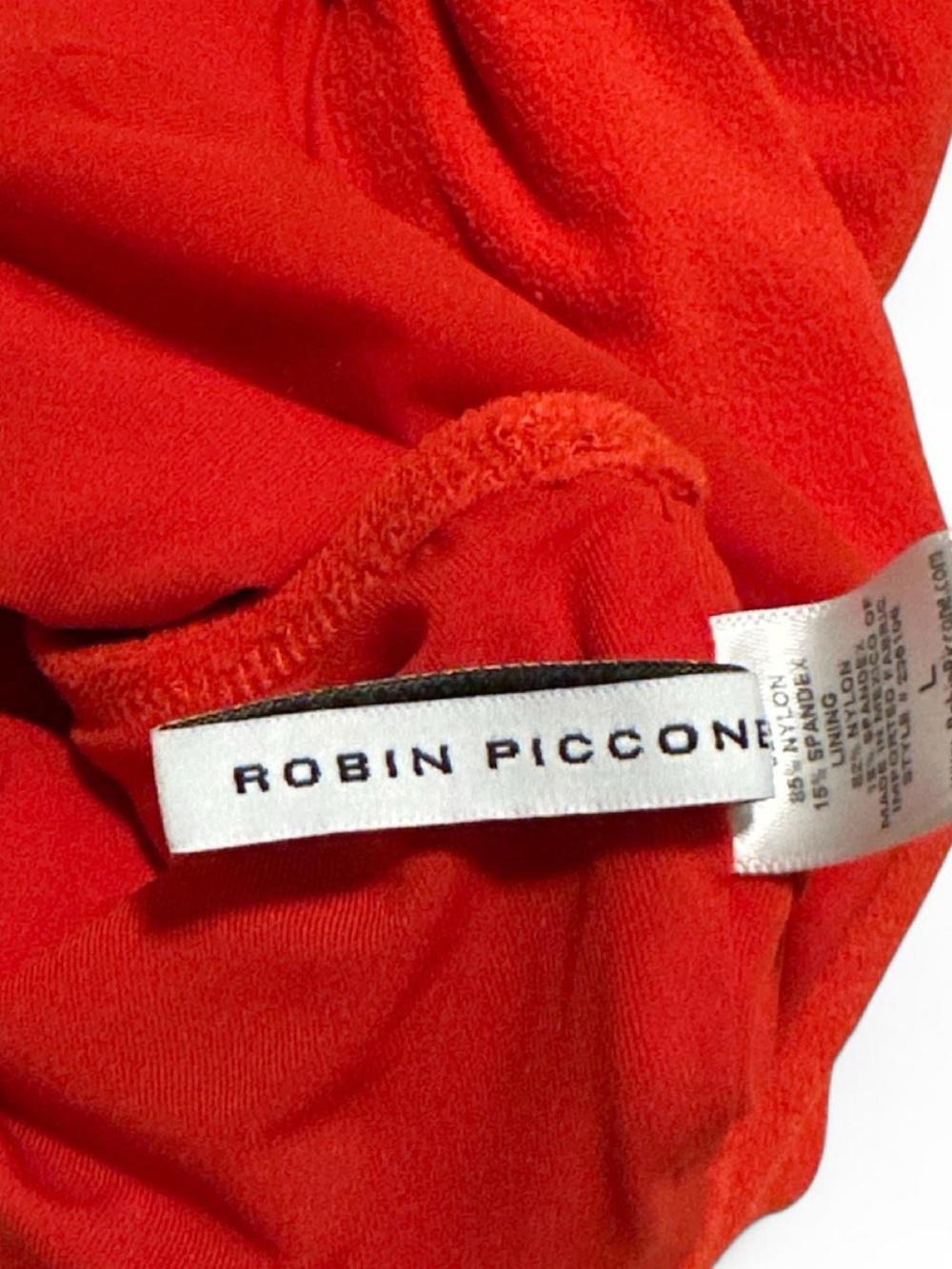 Robin Piccone Vibrant Red Swim Top with Tie Detail - Picture 3 of 4